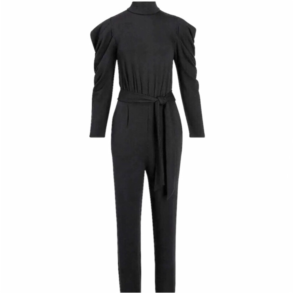 Express Dazzling Shimmering Black Cozy Jumpsuit XL NWOT